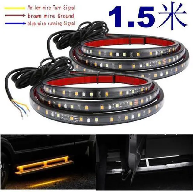 Main image of Acaigel 2X 60 LED Car Truck Door Plate Step Courtesy Light Strip Foot Pedal Turn Signal