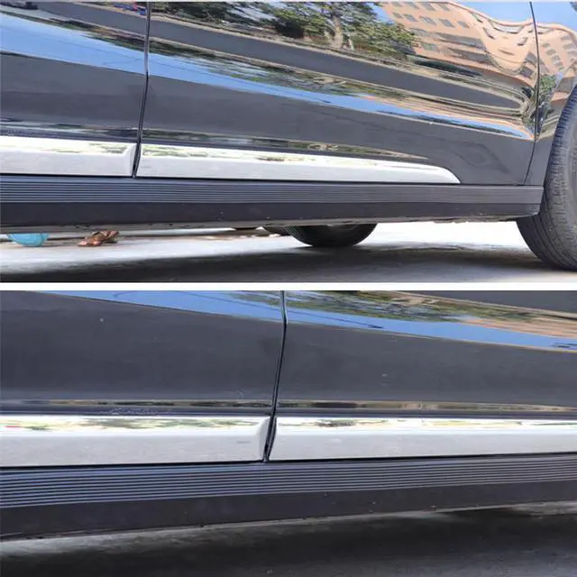 Alt view image 7 of 7 - Acaigel 2M Flexible Rubber Car Side Skirt Anti-Collision Scratch-Resistant Protective Strip Rocker Splitters Diffuser Winglet Wings Bumper Decorative Strip Scuff Plate Door Sill Strip