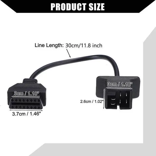 Main image of Acaigel 6 Pin Obd To 16Pin Obd2 Check Engine Adapter Cable Code Reader For Chrysler Jeep