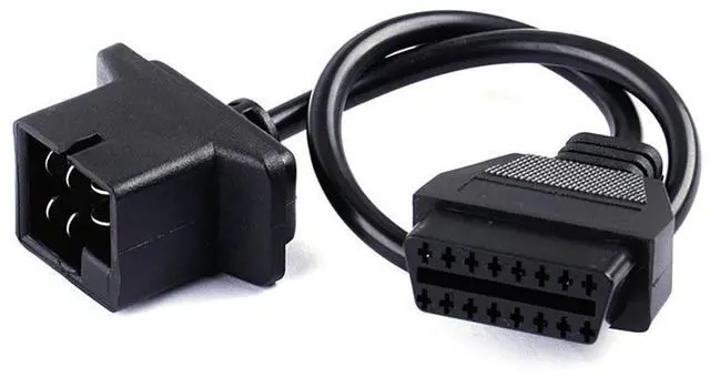Alt view image 4 of 5 - Acaigel 6 Pin Obd To 16Pin Obd2 Check Engine Adapter Cable Code Reader For Chrysler Jeep