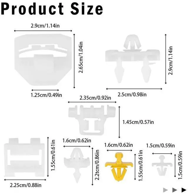Alt view image 4 of 5 - Acaigel 35pcs Side Trim Clips Kit Fit for Mercedes-Benz 190 Series W201 190E 190D A0069883578 0019885081
