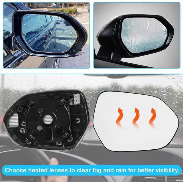 Alt view image 4 of 5 - Acaigel Passenger Side Mirror Glass w/Backing Plate Heated For Toyota Camry 2018-2024