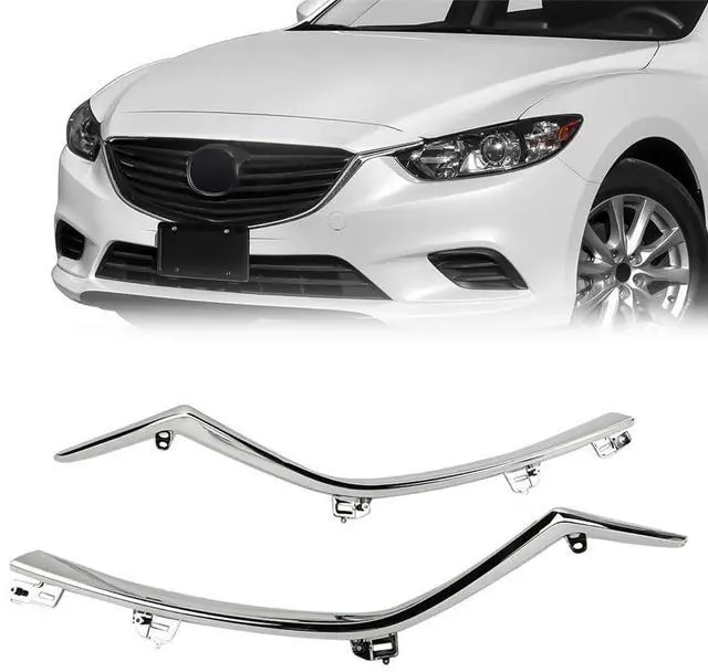 Main image of Acaigel Grille Molding Chrome Trim Left & Right Side Front 2PCS For Mazda 6 2014-17