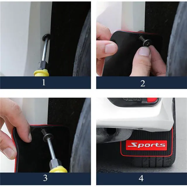 Alt view image 7 of 7 - Acaigel 2 Pcs Sports Mudflaps Splash Guards Fender Flares Front Rear For Car Pickup SUV