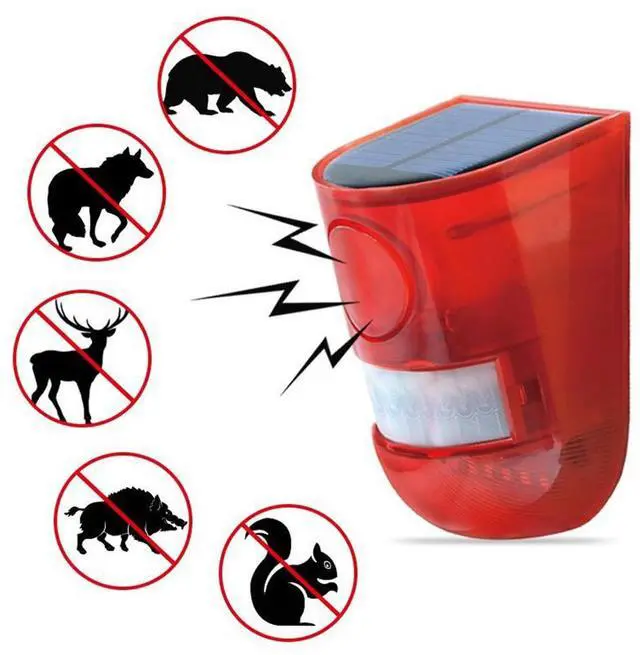 Alt view image 6 of 7 - Acaigel Waterproof Solar Strobe Siren Alarm Light Outdoor Motion Sensor Alarm Security Light for Driveway