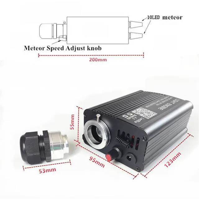 Alt view image 4 of 7 - Acaigel 16W RGBW Fiber Optic Star Meteor Ceiling Integrated Machine Kit 900pcs Fibers