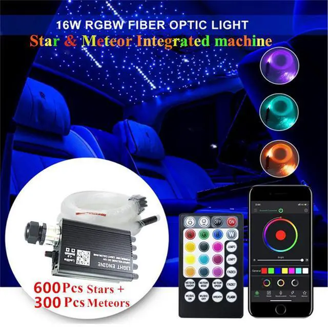 Alt view image 2 of 7 - Acaigel 16W RGBW Fiber Optic Star Meteor Ceiling Integrated Machine Kit 900pcs Fibers