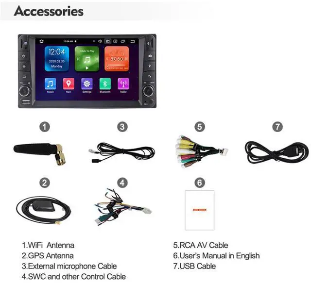 Alt view image 6 of 7 - Acaigel 7 Inch Android 10 4+64GB Octa Core Multimedia Player GPS Navi For Toyota RAV4 Hilux