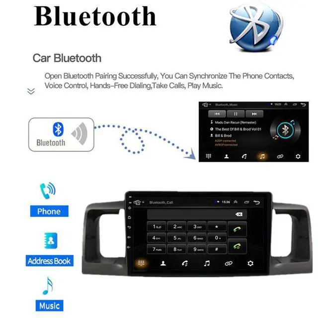 Alt view image 5 of 7 - Acaigel 9 Inch 2GB + 32GB Car Stereo Radio GPS Navigation For Android 11 For Toyota Corolla 2003-2008