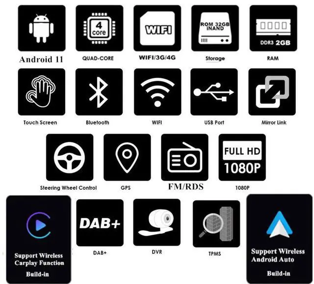 Alt view image 6 of 7 - Acaigel 9 Inch 2GB + 32GB Car Stereo Radio GPS Navigation For Android 11 For Toyota Corolla 2003-2008