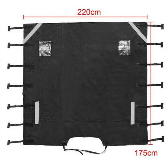 Alt view image 7 of 7 - Paiying Caravan Front Towing Cover RV Waterproof Protect +2 LED Lights Heavy Duty Part