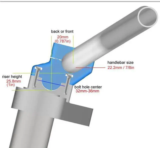 Alt view image 3 of 7 - Acaigel 1Pair 7/8" Motorcycle Extension Back Moved Up Handlebar Risers Black Aluminum