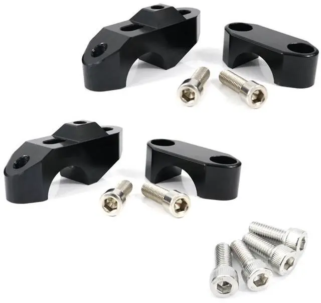 Alt view image 7 of 7 - Acaigel 1Pair 7/8" Motorcycle Extension Back Moved Up Handlebar Risers Black Aluminum