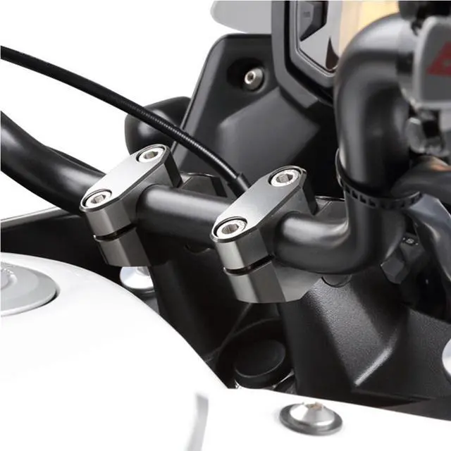 Alt view image 4 of 7 - Acaigel 1Pair 7/8" Motorcycle Extension Back Moved Up Handlebar Risers Black Aluminum