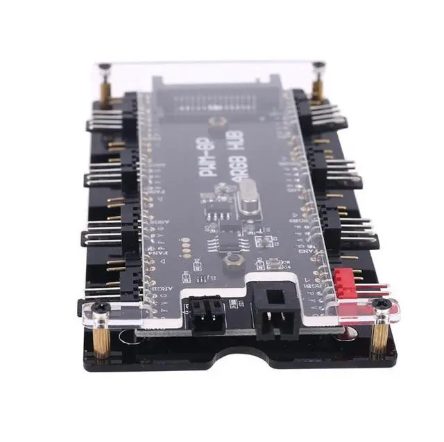 Alt view image 7 of 7 - Acaigel PWM FAN+ARGB LED 2 in 1 Sync Hub Wireless Controller 1 To 8 Multi Way Splitter 5V 3PIN ARGB 4Pin Fan Adapter