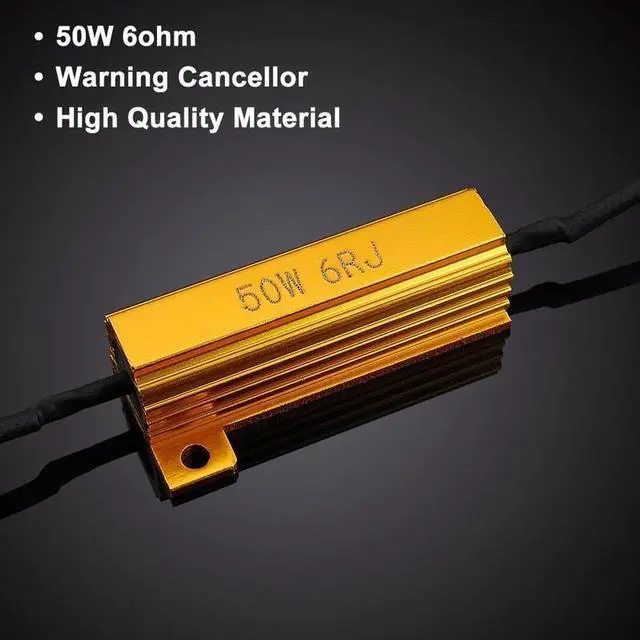 Alt view image 4 of 7 - Paiying 4Pcs 6ohm 50W LED Load Resistors Turn Signal Blinkers/Fog Lights Fix Hyper Flash