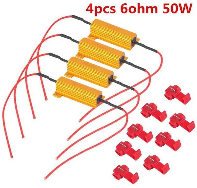 Alt view image 5 of 7 - Paiying 4Pcs 6ohm 50W LED Load Resistors Turn Signal Blinkers/Fog Lights Fix Hyper Flash