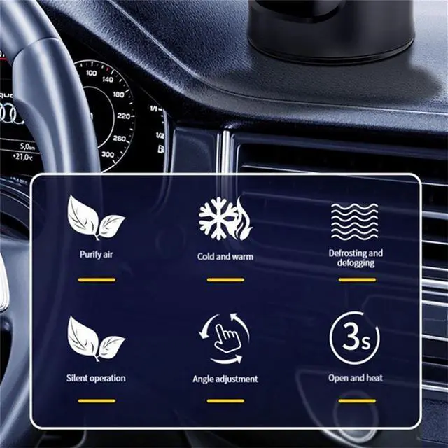 Alt view image 6 of 7 - Paiying 24V 360 Degree Rotary Electric Car Air Heater Cooling Fan Windshield Defroster Defogger