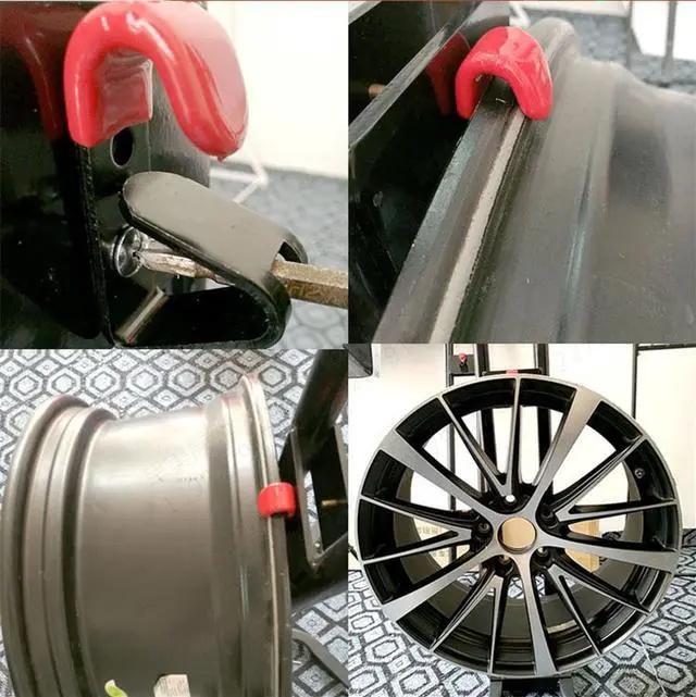 Alt view image 6 of 7 - Paiying - Tire Wheel Hub Hook Wheel Shop Display Stand Metal Holder Rack Wall Mounted Racing Car Wheel Hub Hanging Boss Hook