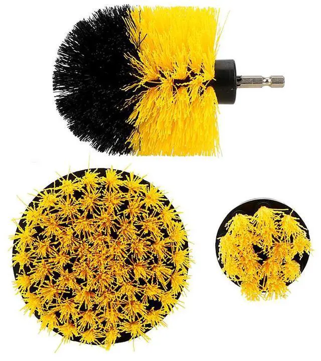 Alt view image 5 of 7 - FYUU 3pcs Drill Brush Automotive Detailing Kit Nylon Bristles Car Cleaning Tools Set