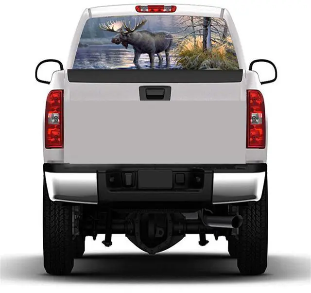 Main image of Paiying Car Truck Pickup Rear Windsn Decal Graphics Forest Animals Moose 22'' x 65''
