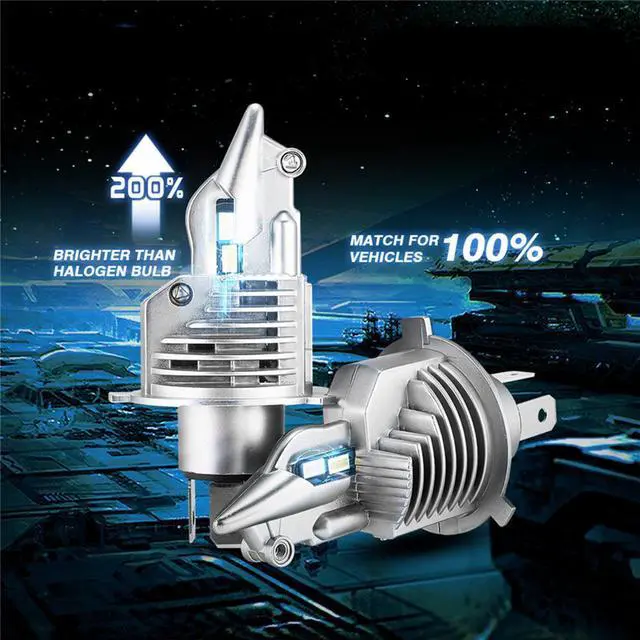 Alt view image 7 of 7 - Acaigel Motorcycle H4 9003 HB2 LED Headlight Bulb 6000LM 6500K Hi/Lo Beam Light Lamp 35W