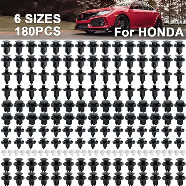 Alt view image 3 of 7 - Paiying 180x Panel Clips Bumper Fender Fastener Push Rivets Compatible for Honda Civic Accord CR-V
