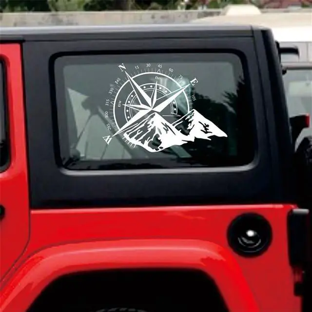 Alt view image 3 of 6 - Acaigel White Compass Rose Car Hood Compass Decal Auto Vinyl Bonnet Sticker