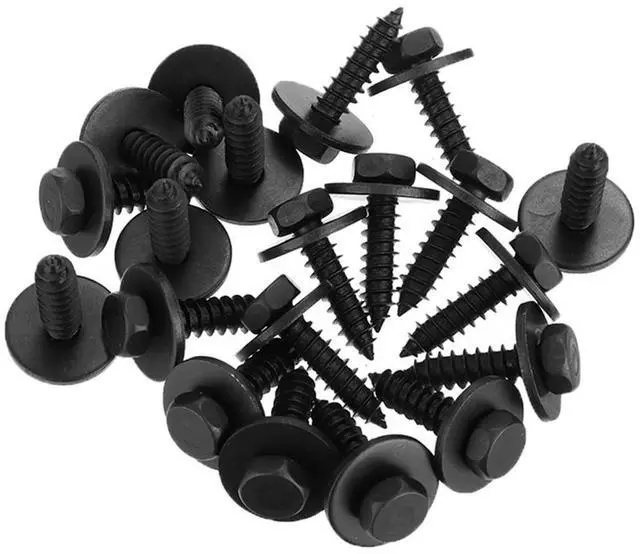 Alt view image 3 of 7 - Acaigel 100pcs Metal Car Body Fender Bumper Repair Screws Retainer 7.7mm Hex Washer Head