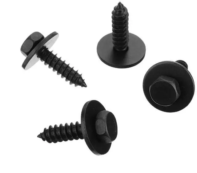 Alt view image 7 of 7 - Acaigel 100pcs Metal Car Body Fender Bumper Repair Screws Retainer 7.7mm Hex Washer Head