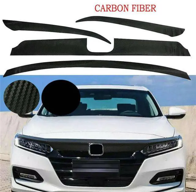 Alt view image 2 of 7 - Acaigel Sedan Carbon Fiber Look Front Bumper Grille Delete Trim Sticker Compatible for Accord
