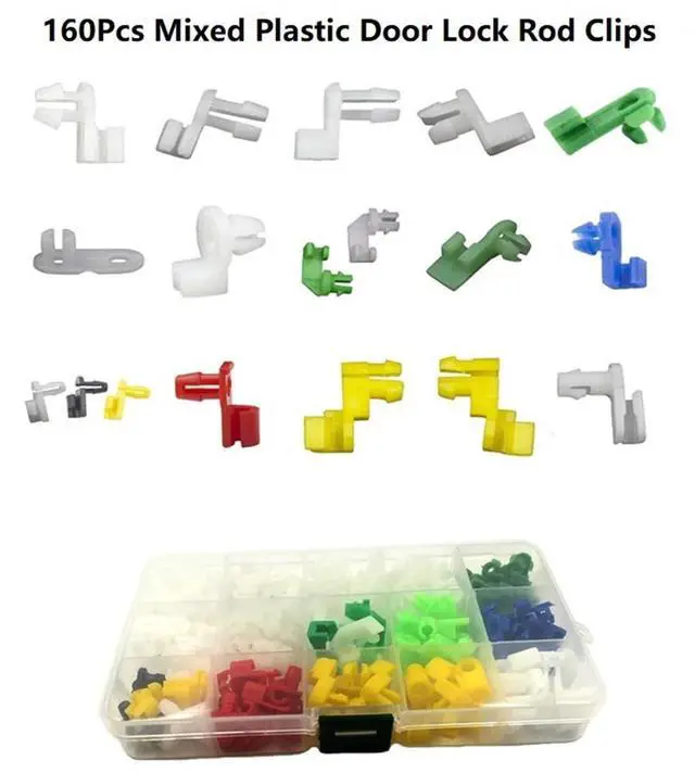 Alt view image 6 of 6 - Acaigel 160Pcs Mixed  Plastic Car Door Lock Rod Cable Clip Fasteners Retainer