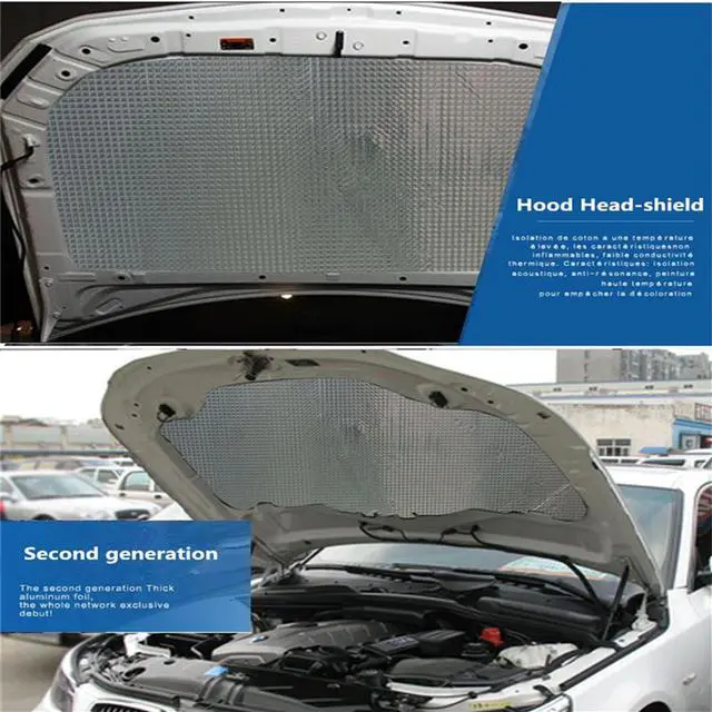 Alt view image 6 of 7 - FYUU Glass Fiber Car Hood Fire Wall Heat Mat Interior Sound Proofing Deadener 2m*50cm