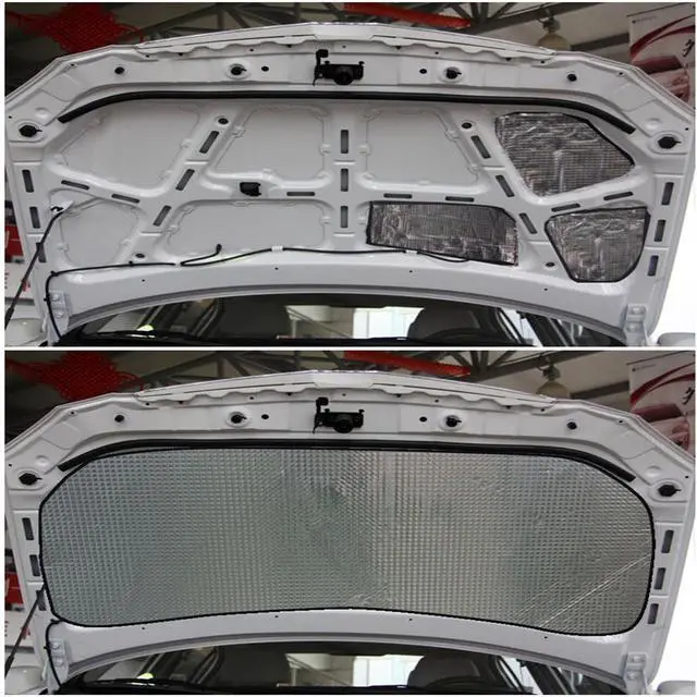 Alt view image 7 of 7 - FYUU Glass Fiber Car Hood Fire Wall Heat Mat Interior Sound Proofing Deadener 2m*50cm