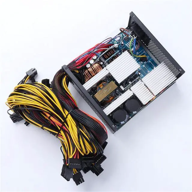Alt view image 2 of 7 - Acaigel 2200W Modular Power Supply for 6/8 GPU Rig Coin Mining Miner 96 Gold 110-240V