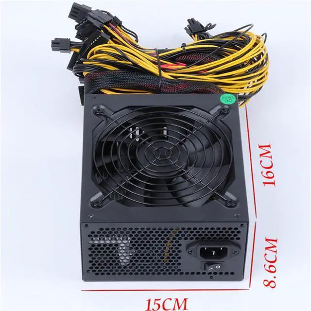 Alt view image 6 of 7 - Paiying 2000W Ethereum Mining Power Supply Mining Rig For Coin Mining Eight 110-240V US