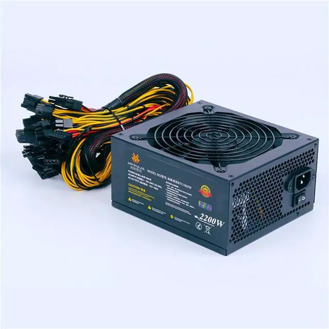 Alt view image 3 of 7 - Acaigel 2200W Modular Power Supply for 6/8 GPU Rig Coin Mining Miner 96 Gold 110-240V