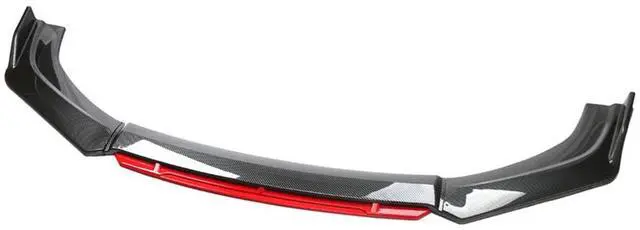 Alt view image 4 of 7 - Paiying 4Pcs 3D Carbon Fiber Style Car Front Bumper Lip Chin Splitter Body Kit