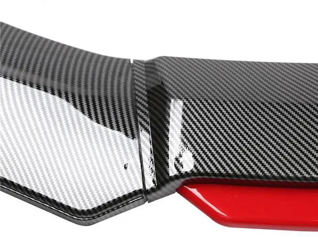 Alt view image 6 of 7 - Paiying 4Pcs 3D Carbon Fiber Style Car Front Bumper Lip Chin Splitter Body Kit