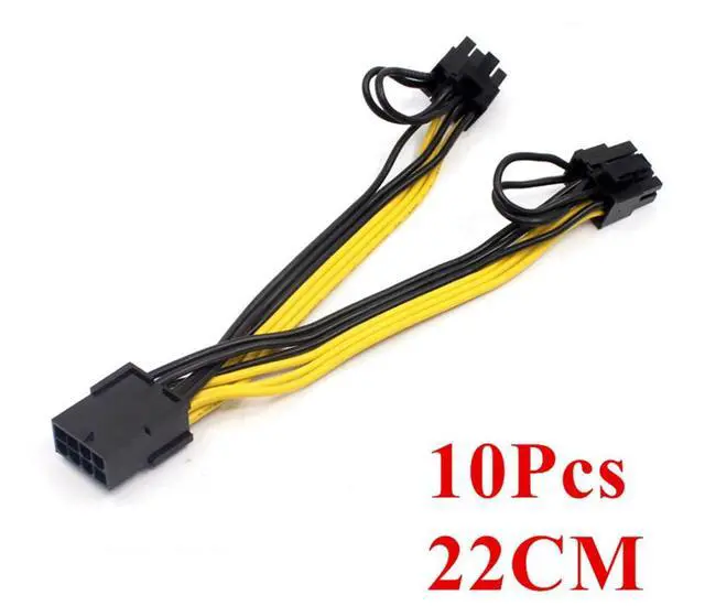 Alt view image 4 of 7 - 10 X Pcie 8 Pin Male To Dual Pci-E 6+2 Pin Female Gpu Power Cable Splitter