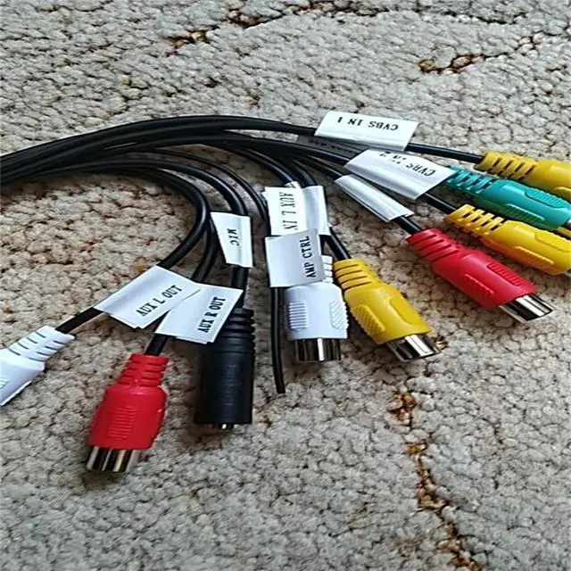Alt view image 7 of 7 - Acaigel 20Pin Car Stereo Radio RCA Output Plug Wire Aux IN Adapter Cable MIC Video Audio