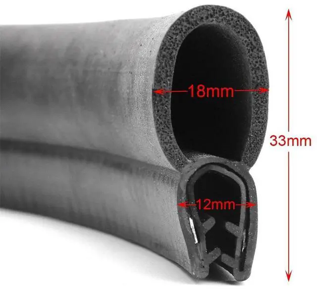 Alt view image 3 of 7 - Paiying 3m O-U Type Car Pillar Door Seal Strip Rubber Hollow Edge Seal Trim  US