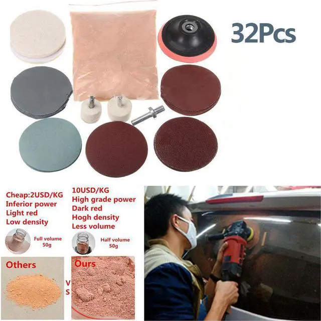 Alt view image 3 of 4 - Acaigel 32x Car Glass Polishing Kit Deep Scratch Remover Tool w/ Cerium Oxide Powder USA