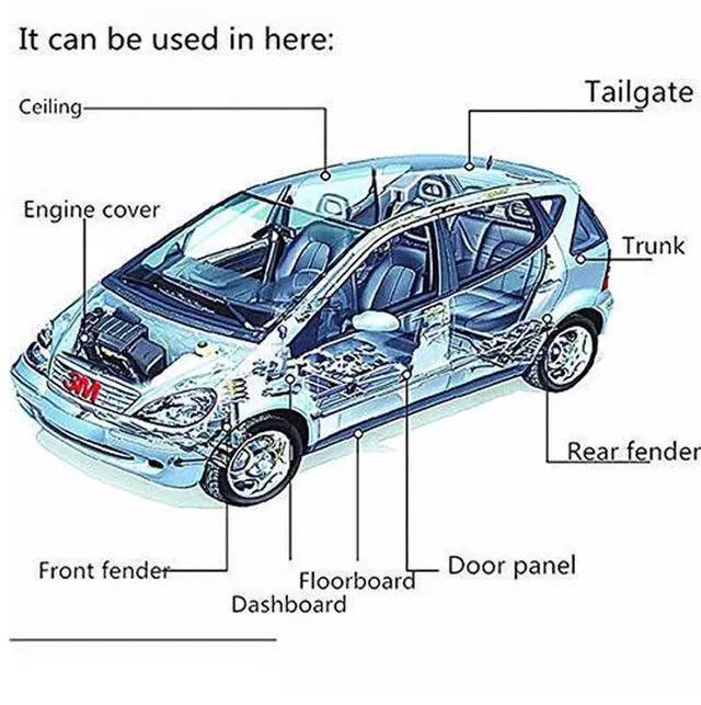 Alt view image 7 of 7 - Paiying Car Engine Firewall Mat Heat Shield Sound Insulation PE Foam 10mm Self-adhesive