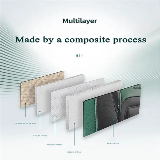 Alt view image 3 of 7 - Paiying Green Black Leather Auto Car Seat Covers Full Set Cushion Accessories