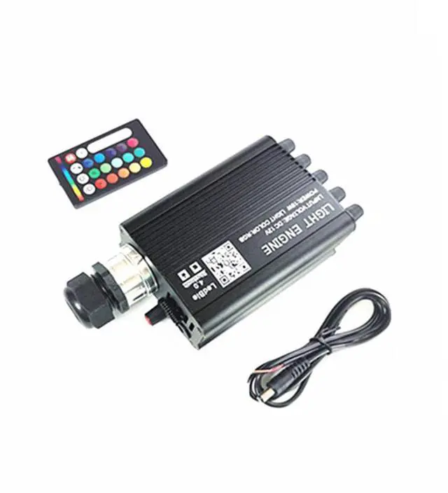 Alt view image 5 of 7 - Paiying RGBW 12V 600Pcs Fiber Optic LED Car Meteor Star Headliner Ceiling Light Kit App