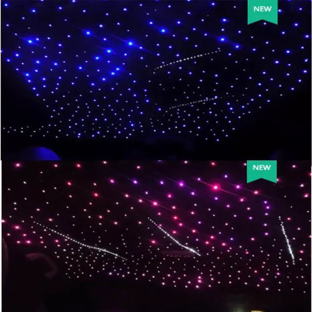Alt view image 7 of 7 - Paiying RGBW 12V 600Pcs Fiber Optic LED Car Meteor Star Headliner Ceiling Light Kit App