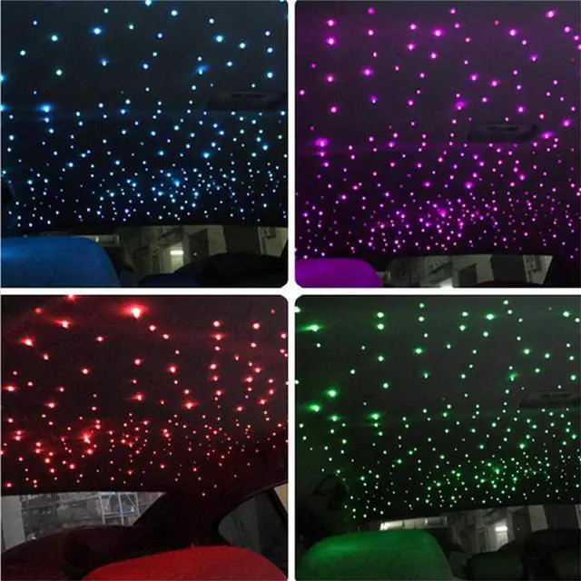 Alt view image 6 of 7 - Paiying RGBW 12V 600Pcs Fiber Optic LED Car Meteor Star Headliner Ceiling Light Kit App
