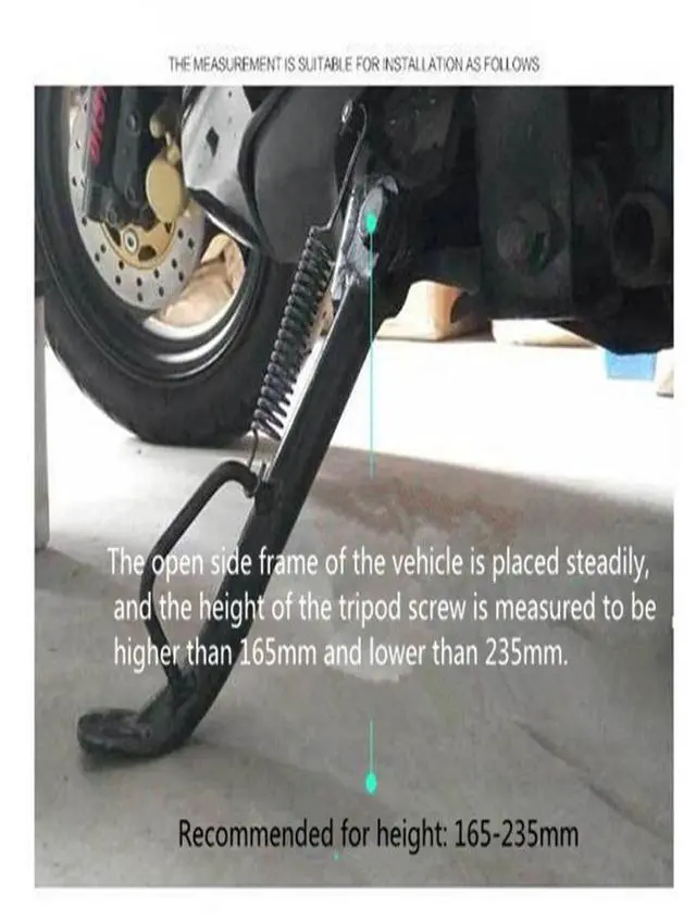 Alt view image 2 of 7 - Acaigel Adjustable Black CNC Scooter Moped Bike Side Kick Stand Leg 165mm-235mm USA Ship