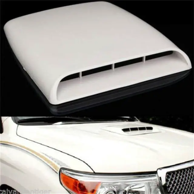 Alt view image 5 of 6 - Acaigel Car Truck Hood Scoop Fake Bonnet Vent Air Intake Cover Trim White USA